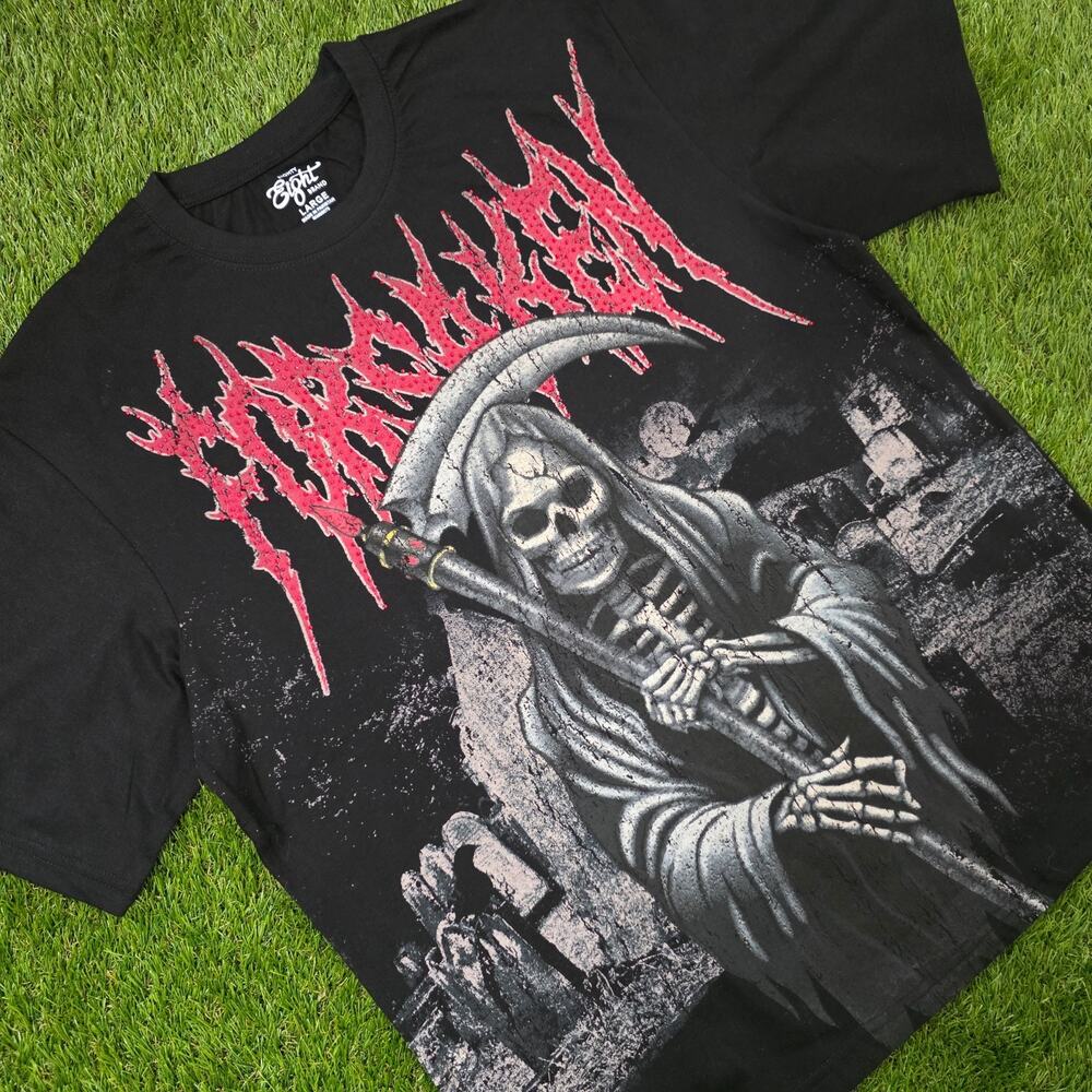 Eighty Eight Forsaken Gothic Skull Graphic Crewneck Tee Men's Sz Large T-Shirt
